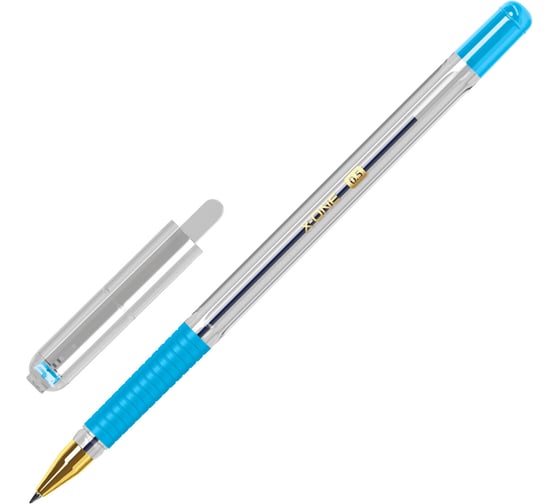 Изображение товара Ручка шариковая масляная с грипом "X-ONE", КОМПЛЕКТ 12 ШТУК, СИНЯЯ, линия 0,35 мм, BRAUBERG 143986