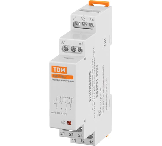 Изображение товара Реле промежуточное TDM ELECTRIC РЭК-1М/3 16А 12В АС/DC (DIN-рейка, 3р-контакт) TDM SQ0701-0086
