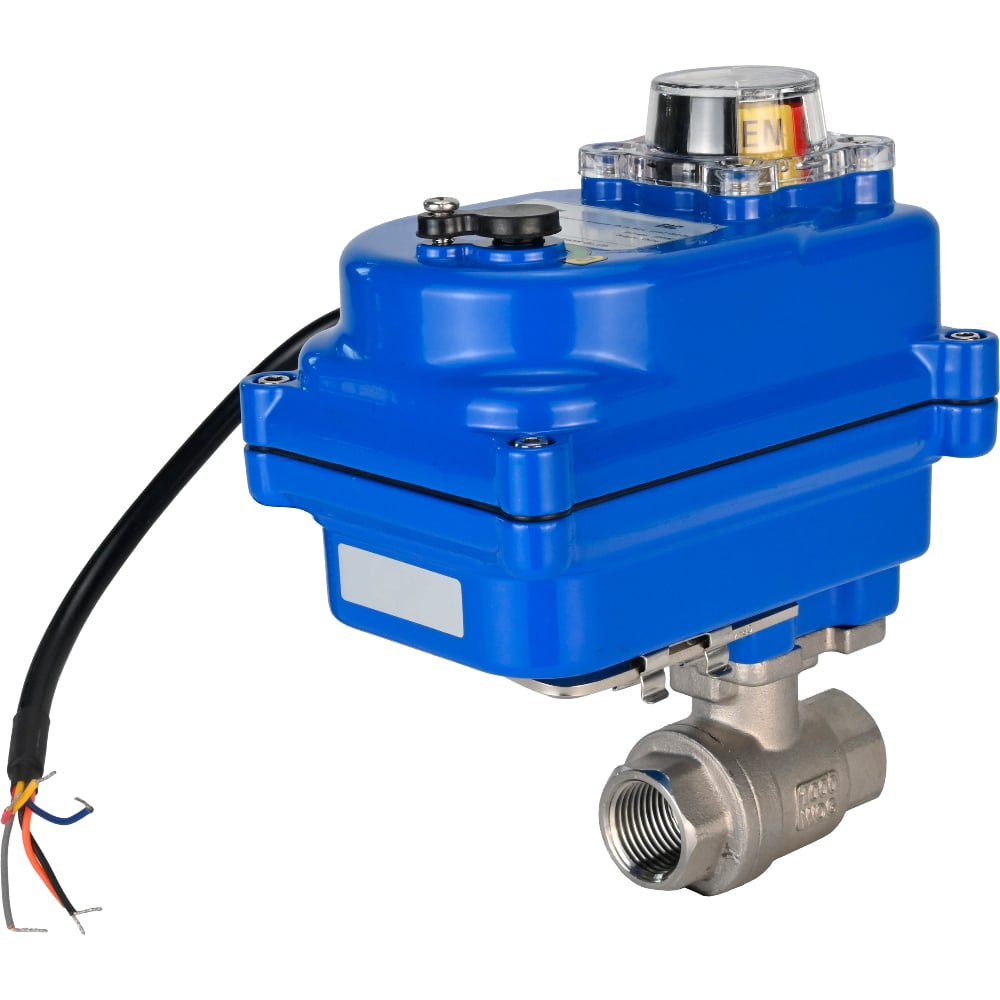 Изображение товара Кран шаровой DN15 с электроприводом 12В, нержавеющая сталь, Ру63