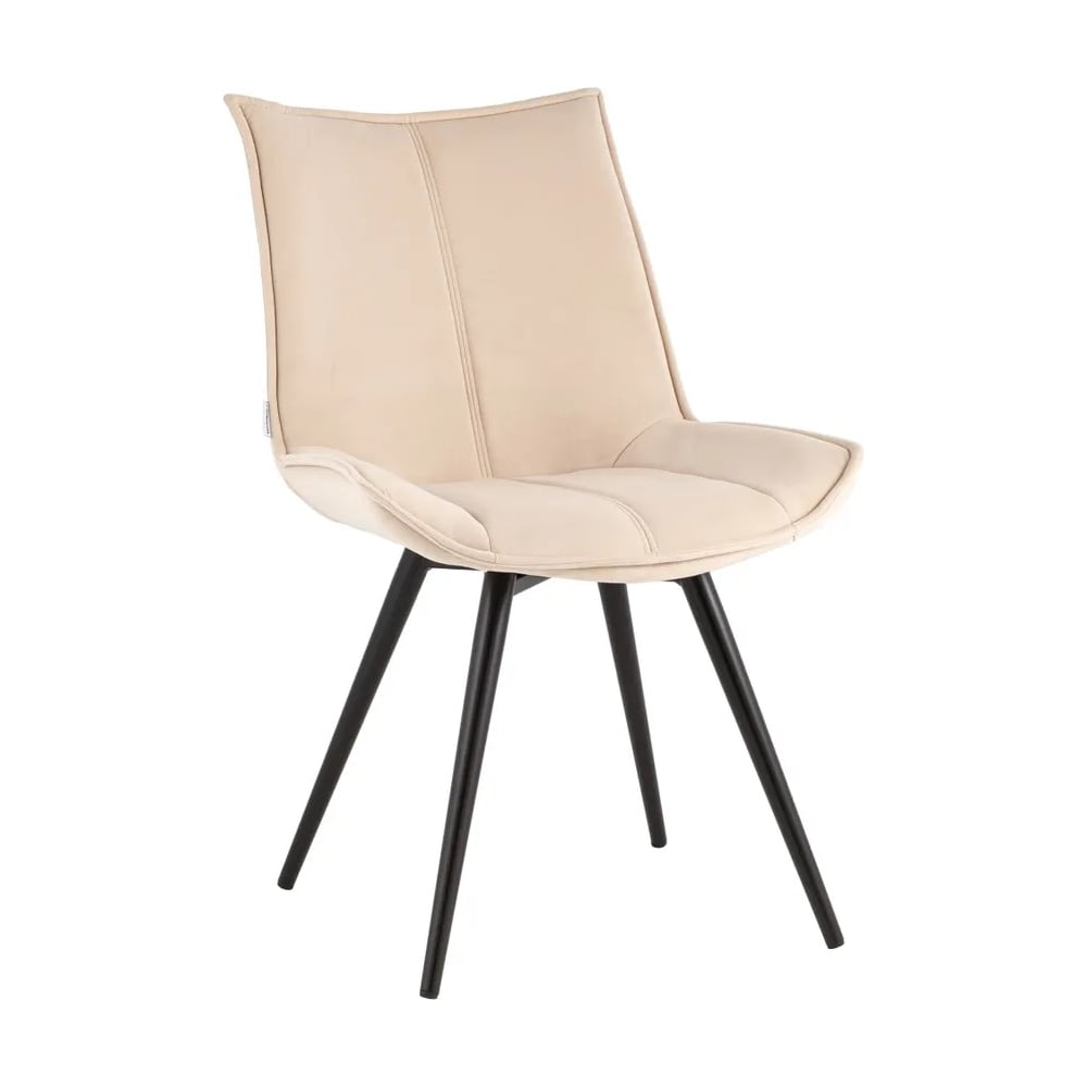 Изображение товара Бежевый вращающийся кухонный стул Груп Робб из велюра с металлическим каркасом