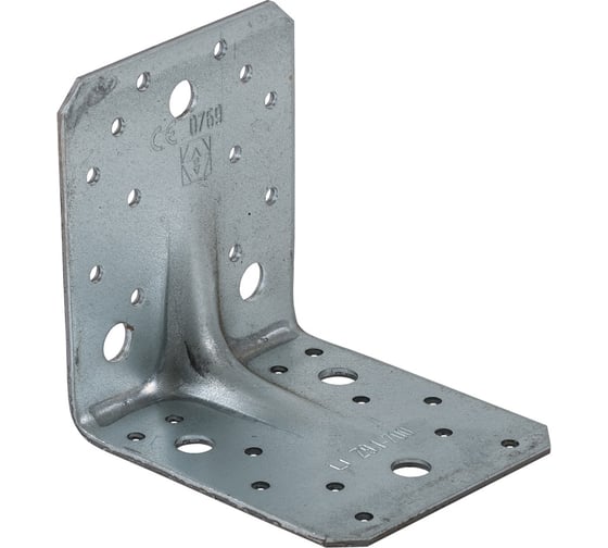 Изображение товара Крепежный особопрочный уголок с ребром VORMANN 105х105х90х3 мм, оцинкованный 70 933 000