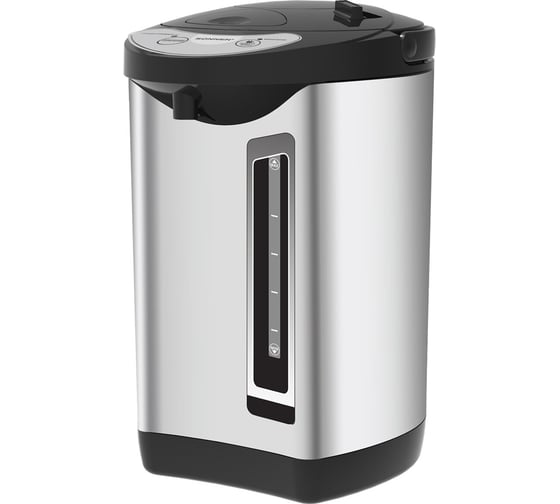 Изображение товара Термопот TP-60, 6л, 900 Вт, 1 темп режим, 3 режима подачи воды, сталь, черный/сереб, SONNEN 456713