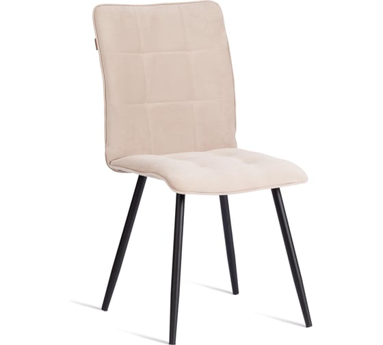 Изображение товара Стул обеденный Tetchair Bari разборный, ткань велюр, 44x60x91, молочный/черный, (Porsche 2) 21653