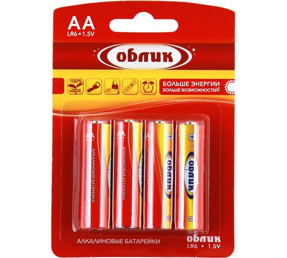 Изображение товара Блистер-4 батарейки Облик LR6 УТ-00000846
