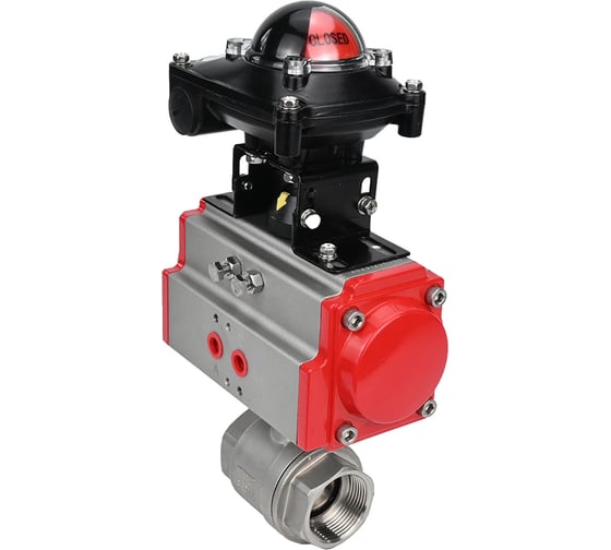 Изображение товара Кран шаровой DN.ru КШМП.316.230-ISO Ду40 Ру63 с пневмоприводом, БКВ D160-13572