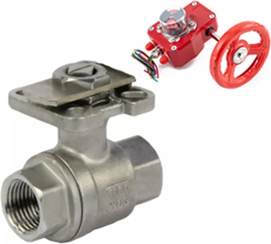 Изображение товара Кран шаровой DN.ru КШМП.316.230-ISO Ду40 Ру63 с редуктором HGBF-1 D160-14366