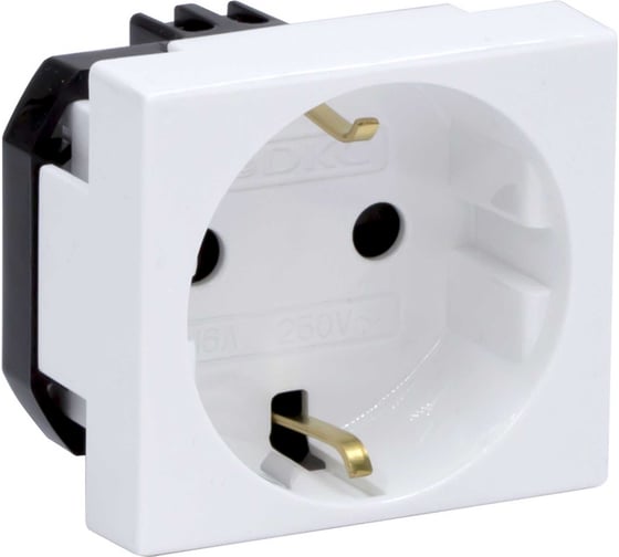 Изображение товара Розетка силовая DKC 2Р Е, со шторками, «Viva», 2 мод., цвет белый 1 шт 45005