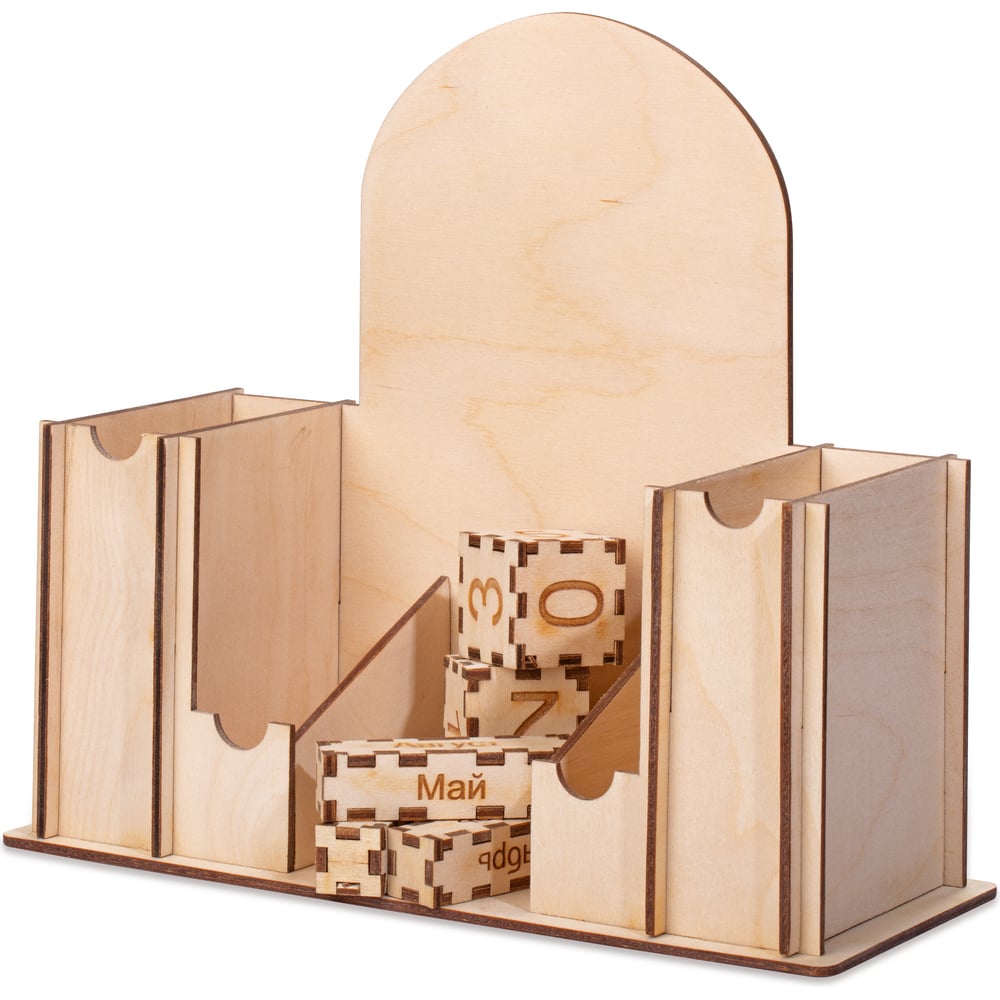 Изображение товара Вечный календарь и органайзер деревянный для офиса Стильный Дом AS-006