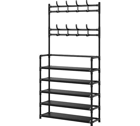 Изображение товара Обувница Ridberg 5 полок с вешалкой, черный 1212950