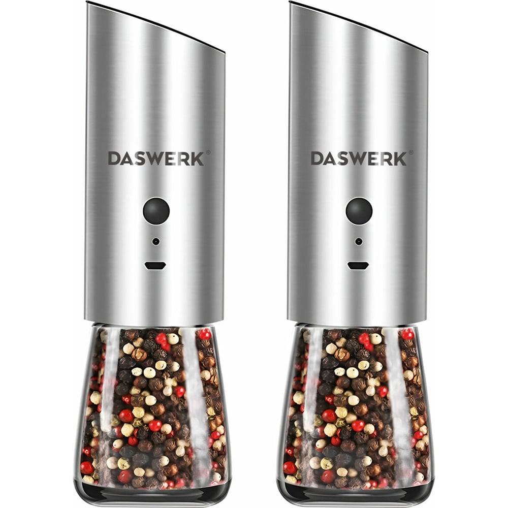 Изображение товара Набор гравитационных электрических мельниц для соли и специй DASWERK 2 шт USB