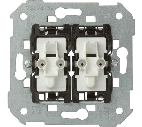 Изображение товара Проходной двухклавишный выключатель с подсветкой Simon, 10А, 250В, S82, S82N, S82 Detail 75394-39