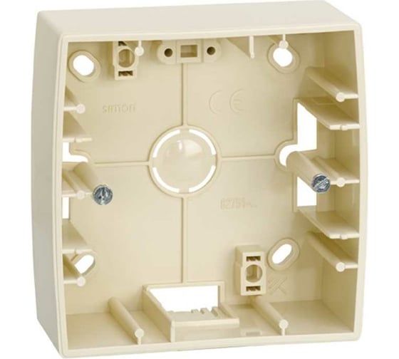 Изображение товара Монтажная коробка для накладного монтажа Simon, 1 пост, 89х89х37мм, слоновая кость 82751-31