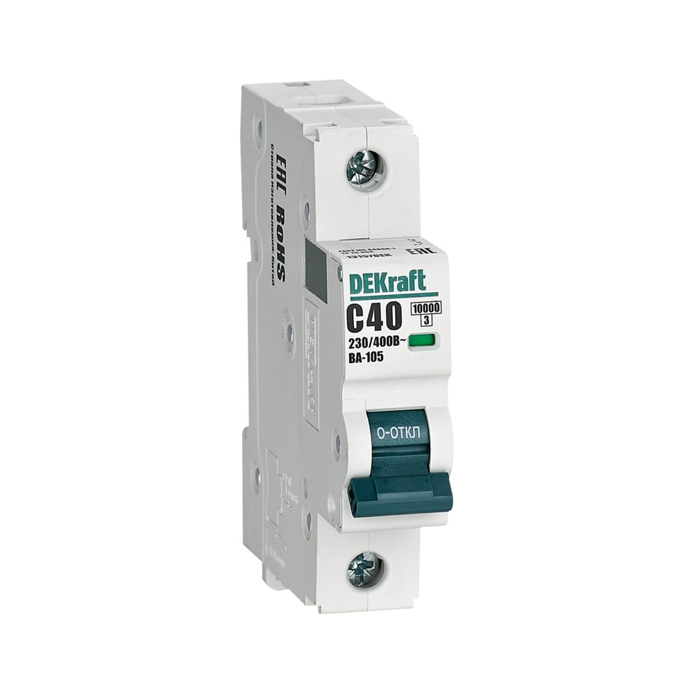 Изображение товара Автоматический выключатель Dekraft ВА105-1P-040A-C 13157DEK для защиты электросетей