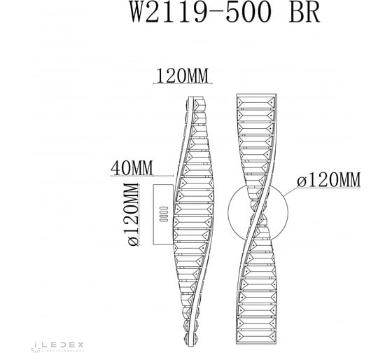 Изображение товара Настенный светодиодный светильник iLEDEX Woodstock W2119-500 BR