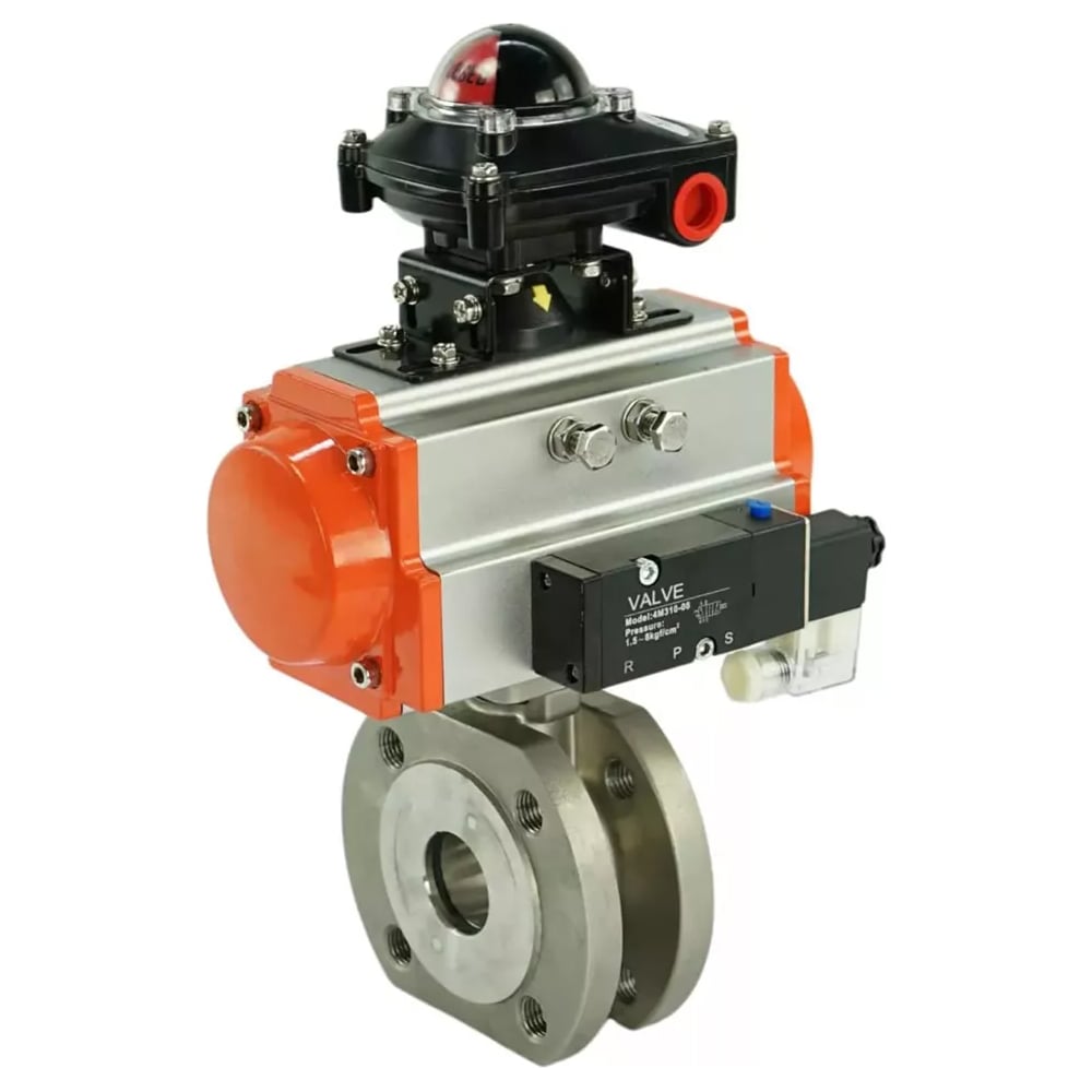 Изображение товара Шаровой кран DN.ru КШмФП.316.200 Ду15 Ру16 с пневмоприводом