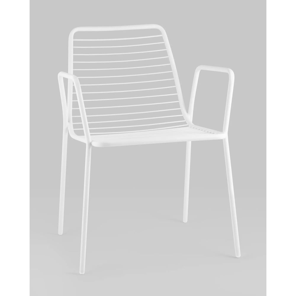 Изображение товара Обеденный кухонный стул Груп с подлокотниками белый комплект 4 шт LV-107-9016