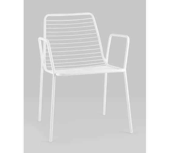 Изображение товара Стул для кухни обеденный Стул Груп с подлокотниками Дели металл белый комплект 4 стула LV-107-9016 BOX