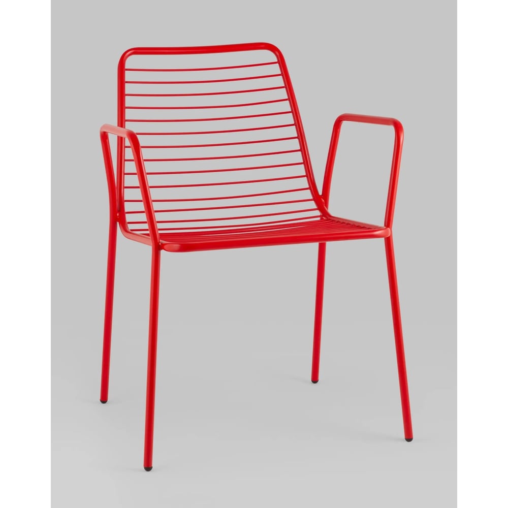 Изображение товара Стул обеденный Груп Дели с подлокотниками, металл, красный, LV-107-3024
