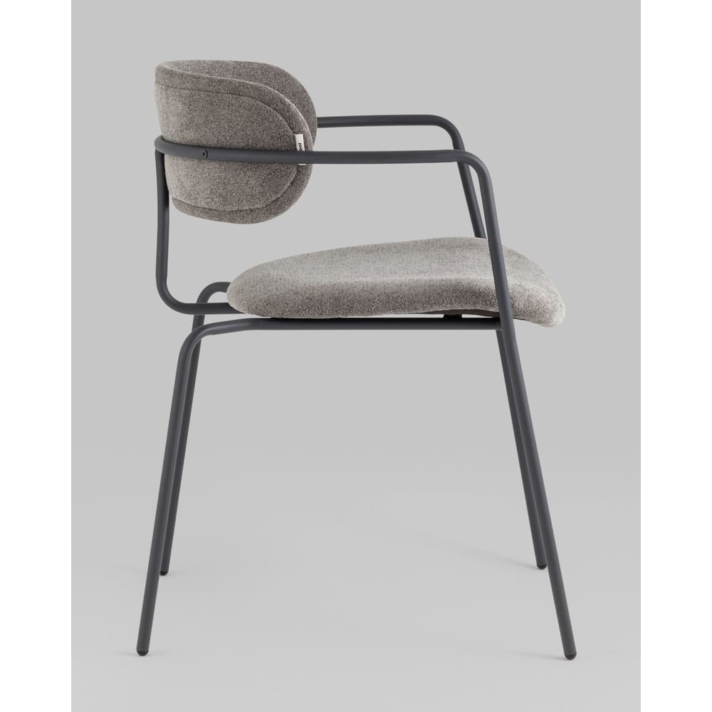 Изображение товара Обеденные стулья Груп Дженни 2 шт темно-серый букле антрацитовые металлические ножки