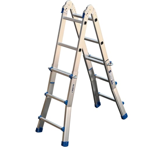 Изображение товара Алюминиевая шарнирная телескопическая Лестница Алюмет 4x3 ступеней. Серии TT43