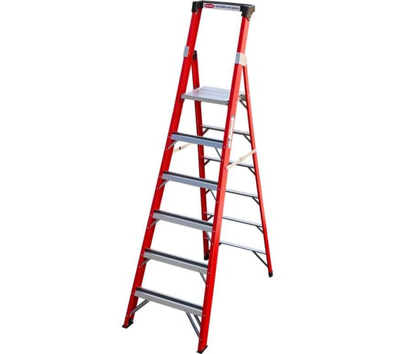 Изображение товара Стеклопластиковая стремянка Алюмет с органайзером 6 ступеней. Серия FGP206