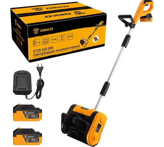 Изображение товара Снегоуборщик аккумуляторный DEKO ST20, 20В, 2х5.0Ач 085-4442