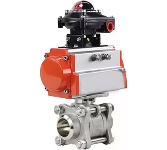 Изображение товара Кран шаровой DN.ru КШПП 316.200-ISO Ду10 Ру63 с пневмоприводом, БКВ D160-28534