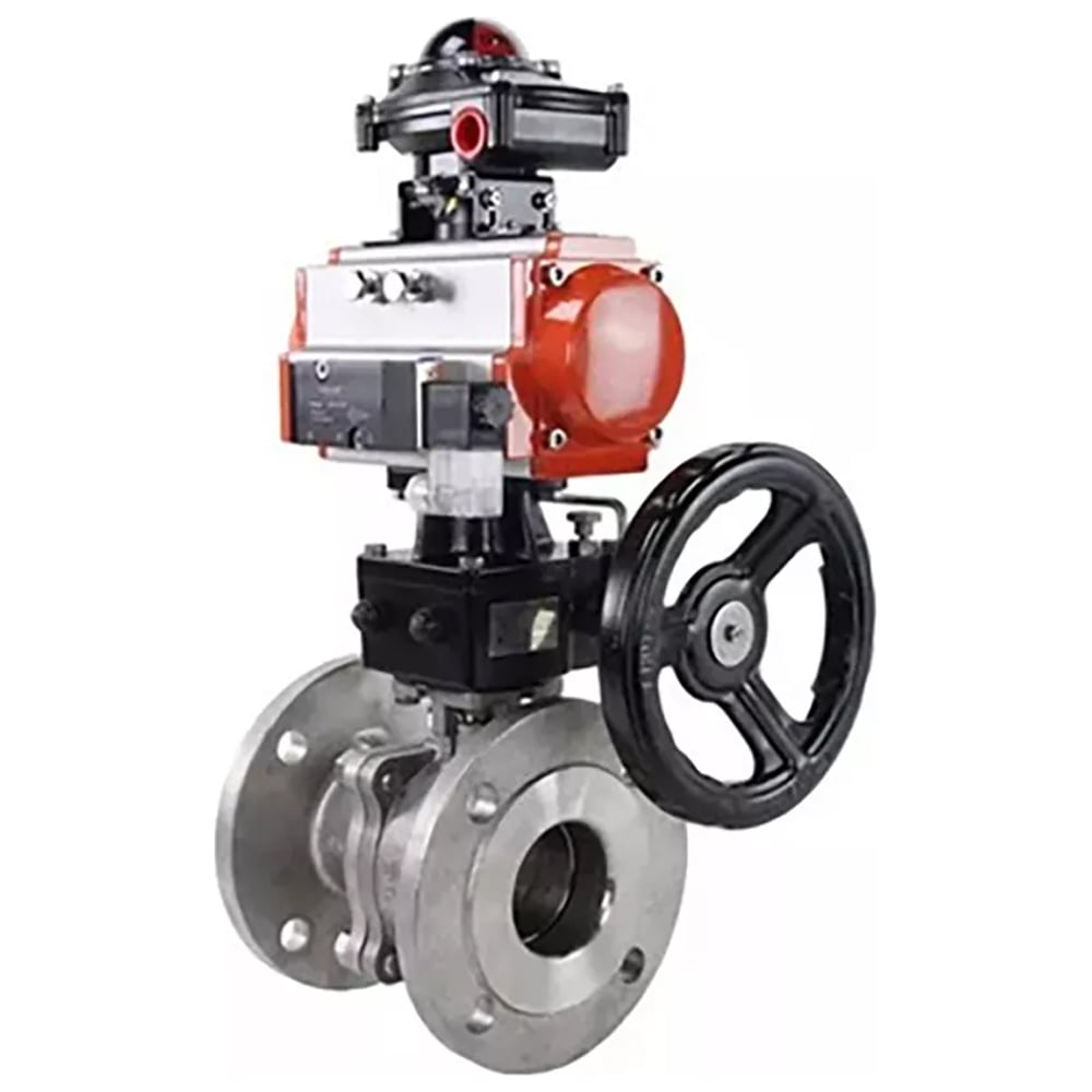 Изображение товара Шаровой кран DN32 Ру40 с пневмоприводом и фланцевым соединением