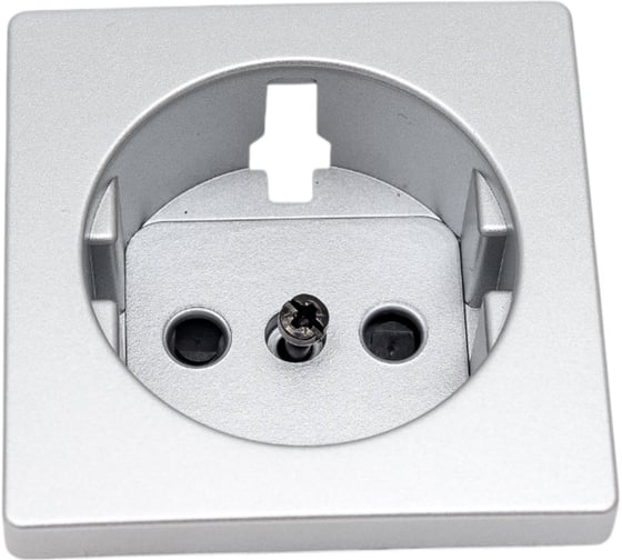 Изображение товара Накладка на двухполюсную розетку с заземляющим контактом Simon, с защитными шторками, алюминий-графит 82041-93