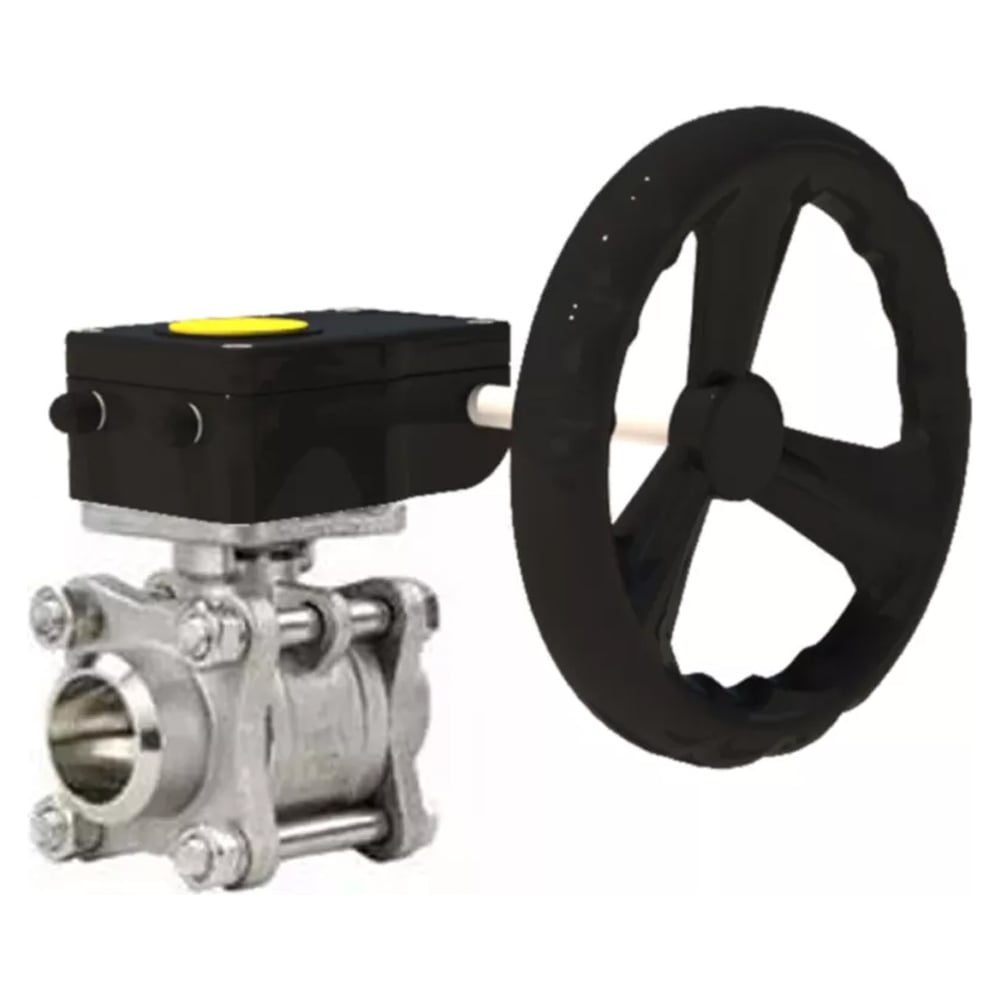 Изображение товара Кран шаровой DN.ru КШПП 316.200-ISO Ду100 Ру25 с редуктором HAM-1 D160