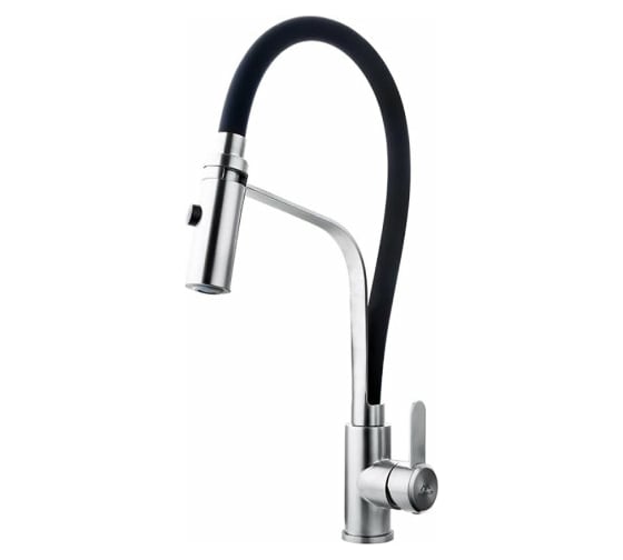Изображение товара Смеситель для кухонной мойки FASHUN из нержавеющей стали, с гибким черным изливом A54112-7