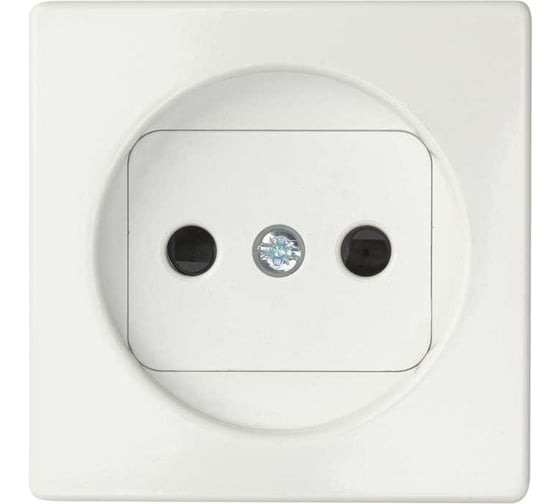 Изображение товара Накладка на двухполюсную розетку Simon, 2Р, без заземления, с защитными шторками, белый 82040-30