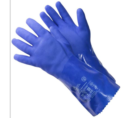 Изображение товара Перчатки МБС Gward Astra SND основа-полиэстер с полным покрытием ПВХ синего цвета размер XL, 12 пар в упаковке PVC009, рост XL12