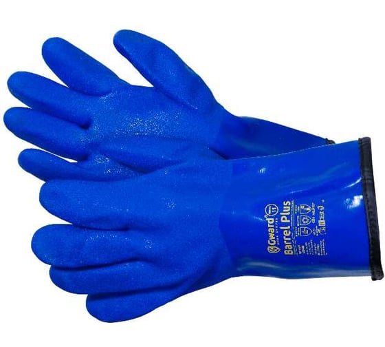 Изображение товара Перчатки утепленные Gward Barrel Plus с обливкой ПВХ синего цвета размер XXL, 6 пар в упаковке GSP608, рост XXL6
