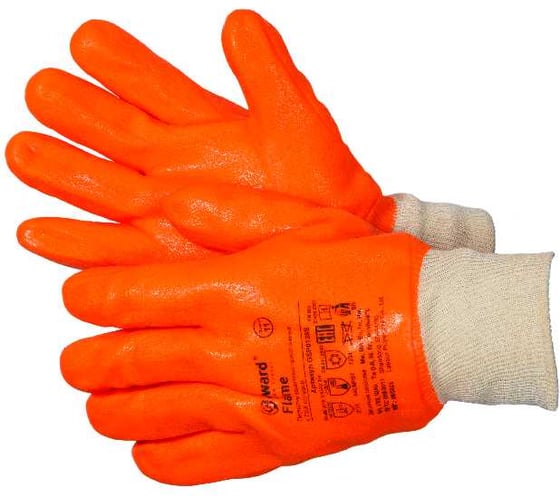 Изображение товара Перчатки утепленные Gward Flame с обливкой ПВХ оранжевого цвета р. XXL 12 пар в упаковке GSP0128S, рост XXL12
