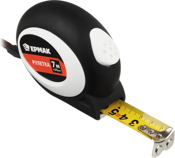 Изображение товара Рулетка ЕРМАК 7 м, 25 мм, автостоп, софттач, магнит 658-098