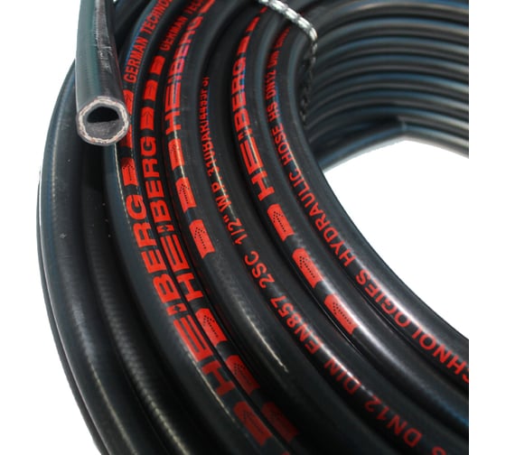 Изображение товара Рукав высокого давления HEIBERG Dn10 DIN EN857 1SC, 3, рост 8",W.P.225 BAR, 100 м 0001SC10