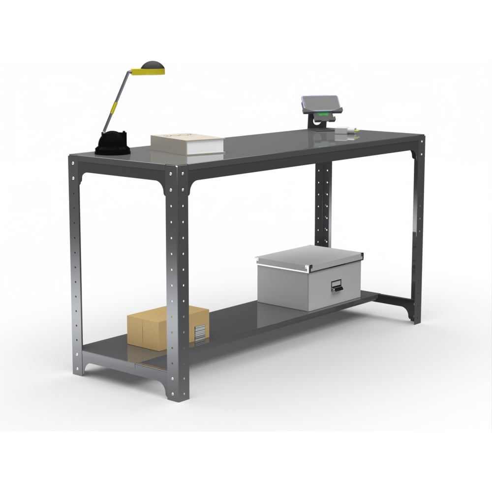 Изображение товара Металлический стол серии KIT 750х1400х400 серый с грузоподъемностью 260 кг