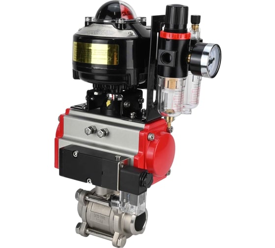 Изображение товара Кран шаровой DN.ru КШПП 316.200-ISO Ду15 Ру63 пн.привод, пн.распределитель, БПВ, БКВ D160-30401