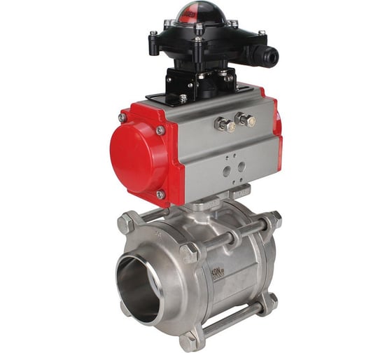 Изображение товара Кран шаровой DN.ru КШПП 316.200-ISO Ду25 Ру63 с пневмоприводом, БКВ D160-09617