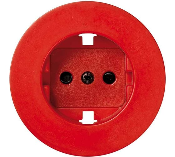 Изображение товара Накладка на двухполюсную розетку с защитными шторками и заземляющим контактом Simon, S88, красный 88041-67