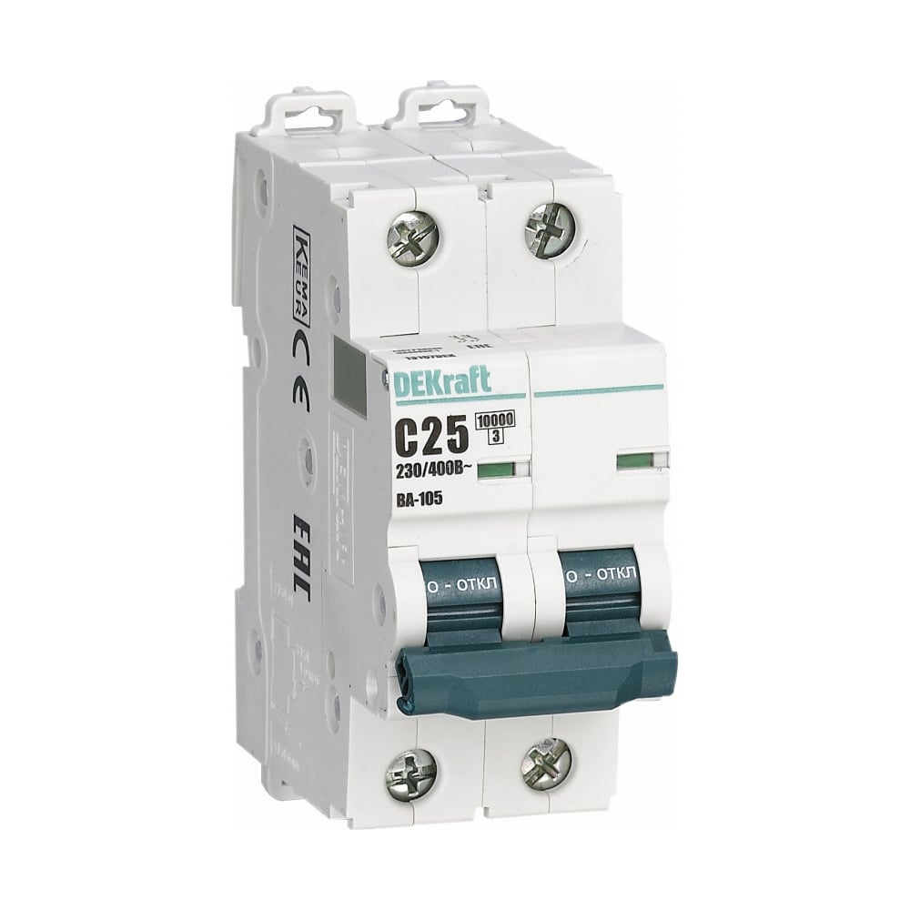 Изображение товара Автоматический выключатель Dekraft ВА105 2П 6А IP20 для DIN-рейки