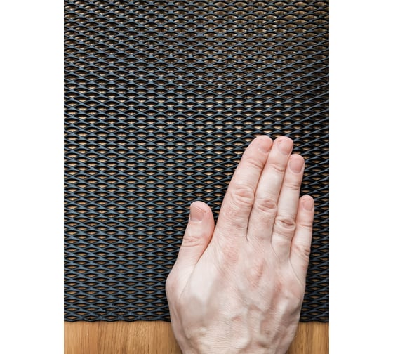 Изображение товара Сетка просечно вытяжная Фабрика сеток "Железный слон" ЦПВС Лофт усиленная ромб 16x6 перемычка 1.5x2 мм 1250x2000 мм стальная неокрашенная ПВЛ для мебели, ограждения, защиты 1606-15-2-125-2