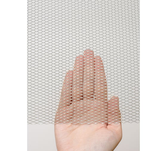 Изображение товара Cетка Фабрика сеток "Железный слон" ЦПВС просечно вытяжная нержавеющая стороны ячейки 3x3мм, перемычка 0.5x0.85мм, 1000x5000 AISI409 для фильтра, вентиляции, тюнинга, сушки 1004-05-085-1-5A409