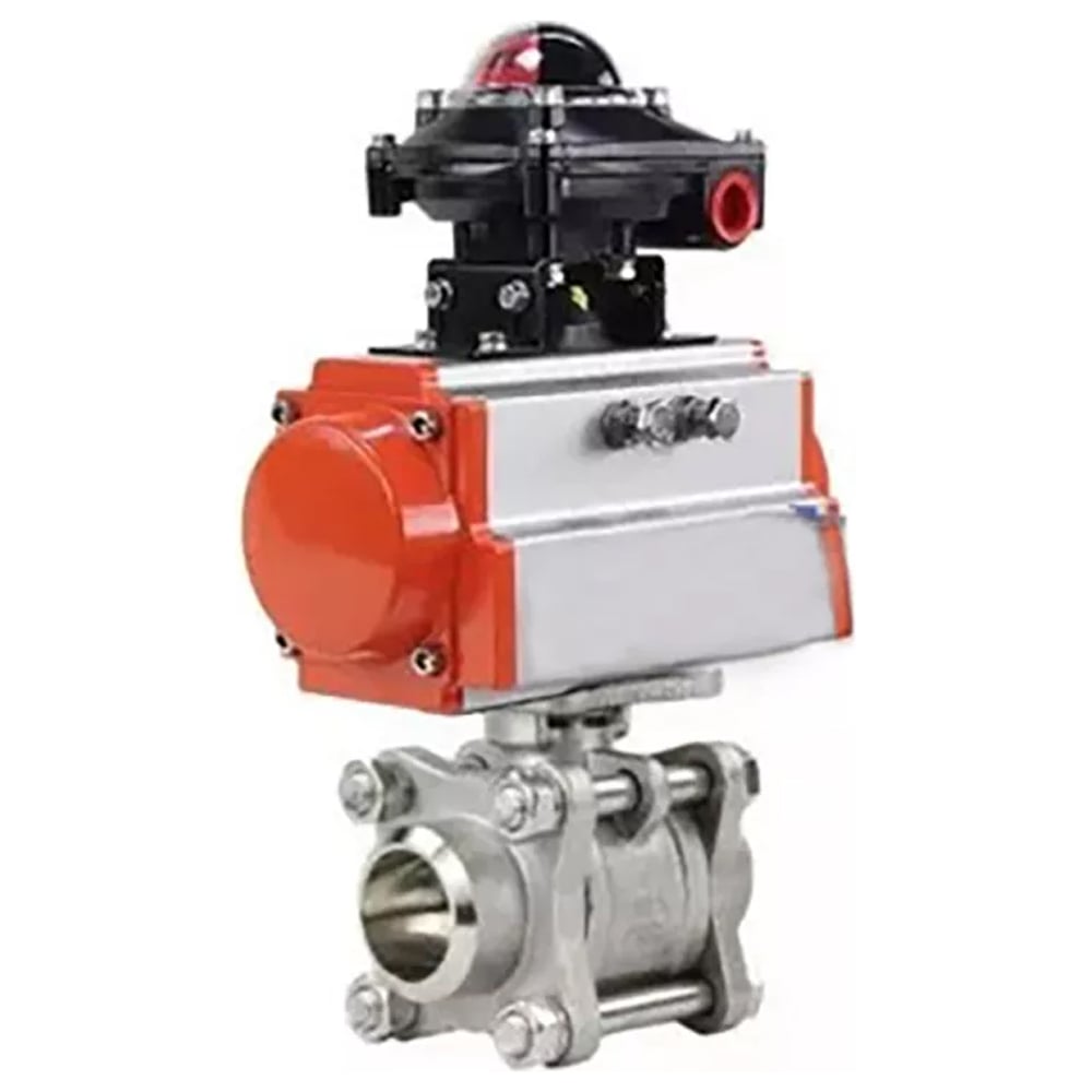 Изображение товара Кран шаровой DN.ru КШПП 316.200-ISO Ду25 Ру63 с пневмоприводом