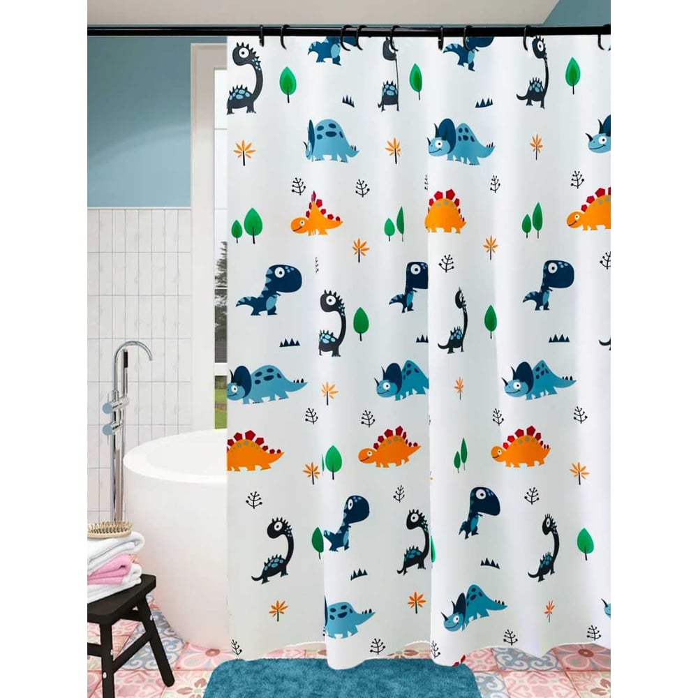 Изображение товара Штора для ванной PRIMANOVA DINO 180x200 с рисунком динозавров