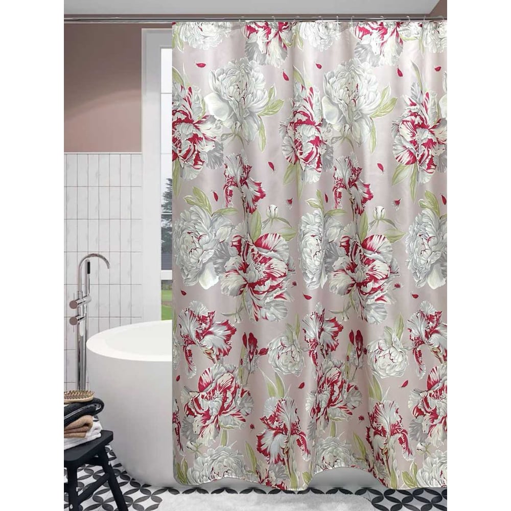 Изображение товара Штора для ванной PRIMANOVA PEONY 180x200 водоотталкивающая цветы мультиколор