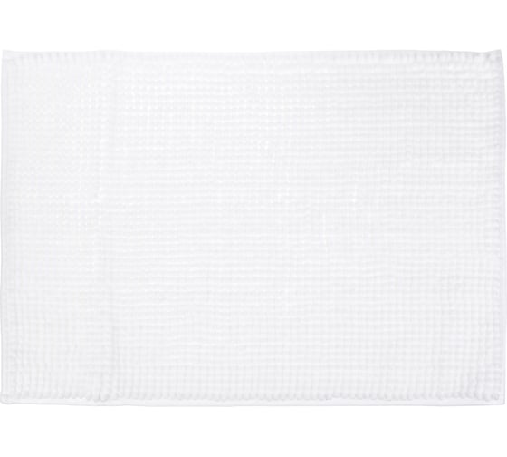 Изображение товара Коврик для ванной VETTA синель, 40x60 см, ворс 1.2 см, белый 462-729