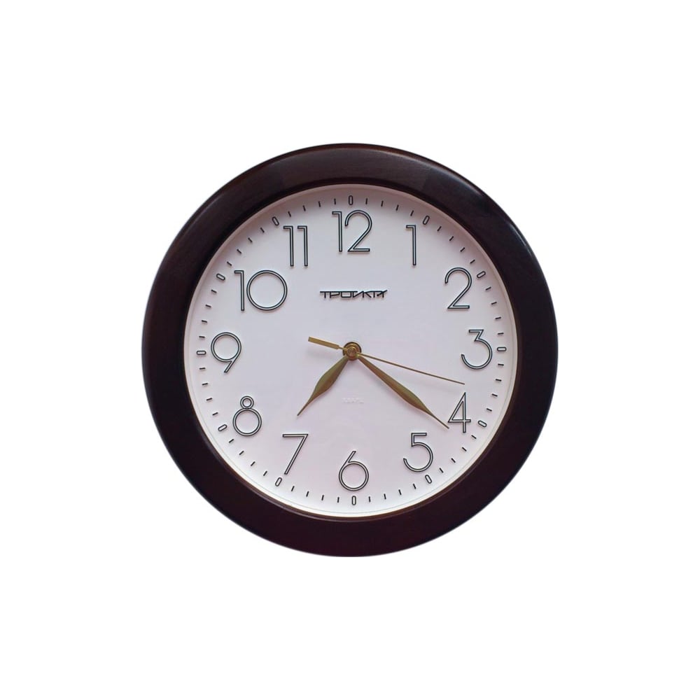 Изображение товара Настенные деревянные часы TROYKATIME Тройка 11163183 - механические, коричневого цвета
