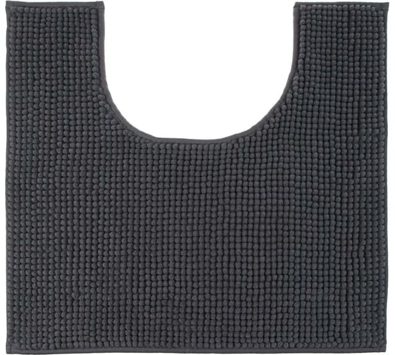 Изображение товара Коврик для туалета VETTA синель, 50x50 см, 1.2 см, серый 462-730